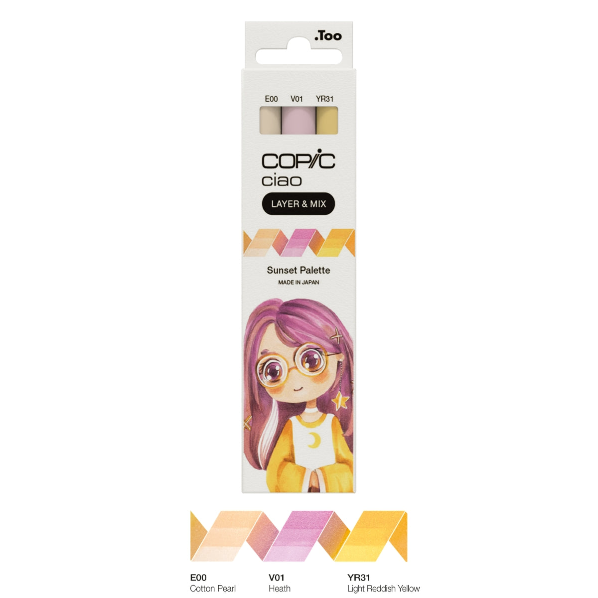 Estojo Marcador Artístico Copic Ciao Layer & Mix Ponta Dupla com 3 Cores Sunset Palette - Copic