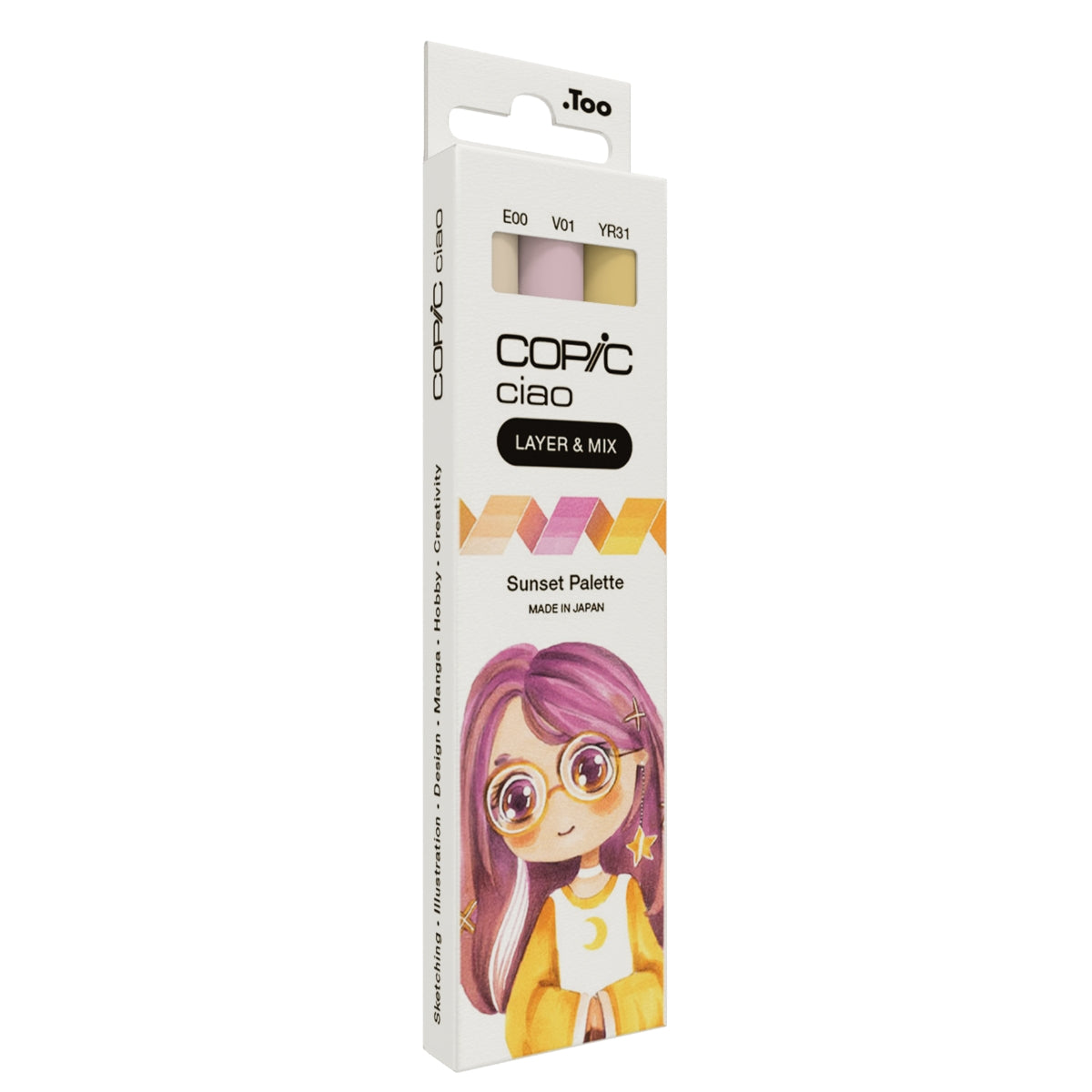 Estojo Marcador Artístico Copic Ciao Layer & Mix Ponta Dupla com 3 Cores Sunset Palette - Copic