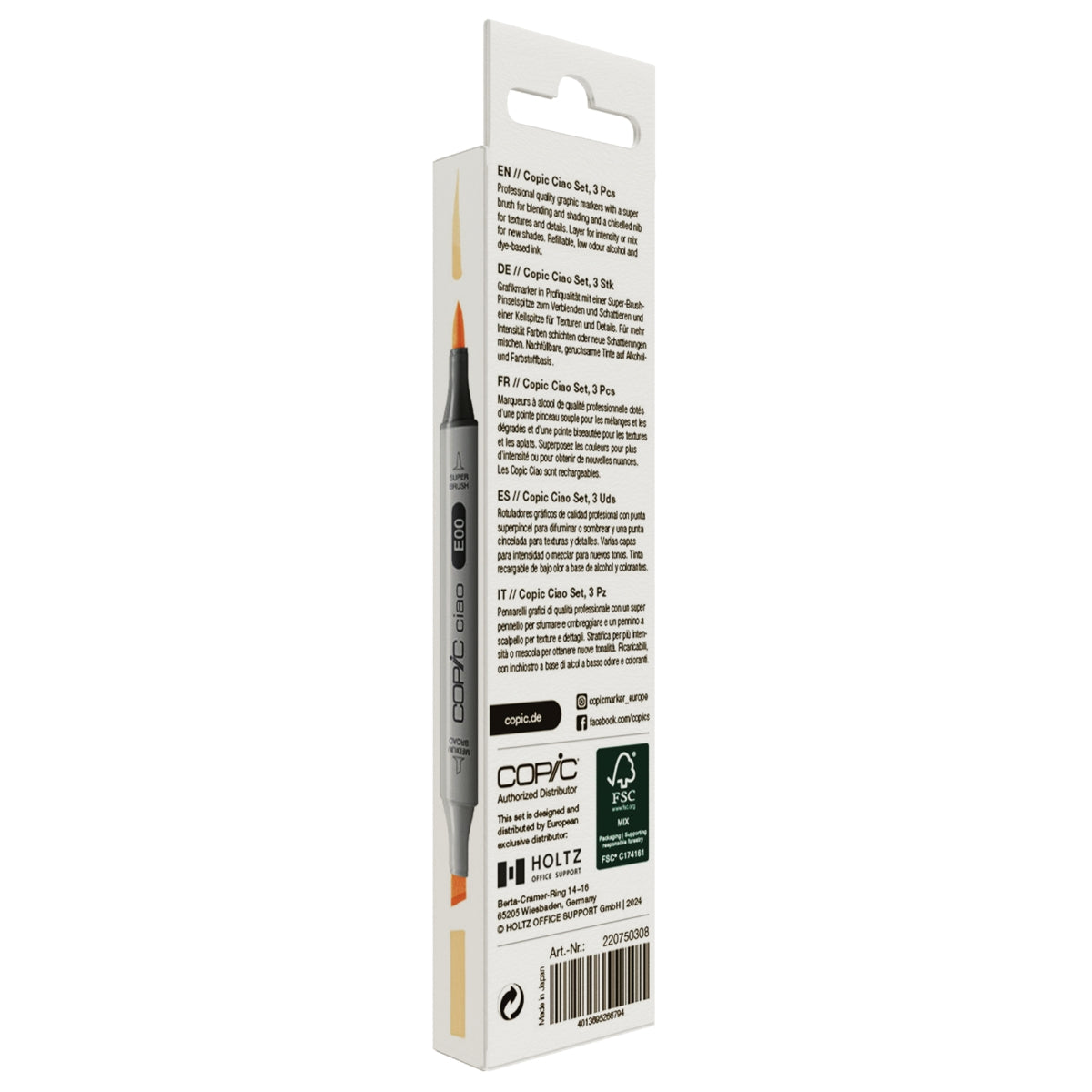 Estojo Marcador Artístico Copic Ciao Layer & Mix Ponta Dupla com 3 Cores Sunset Palette - Copic