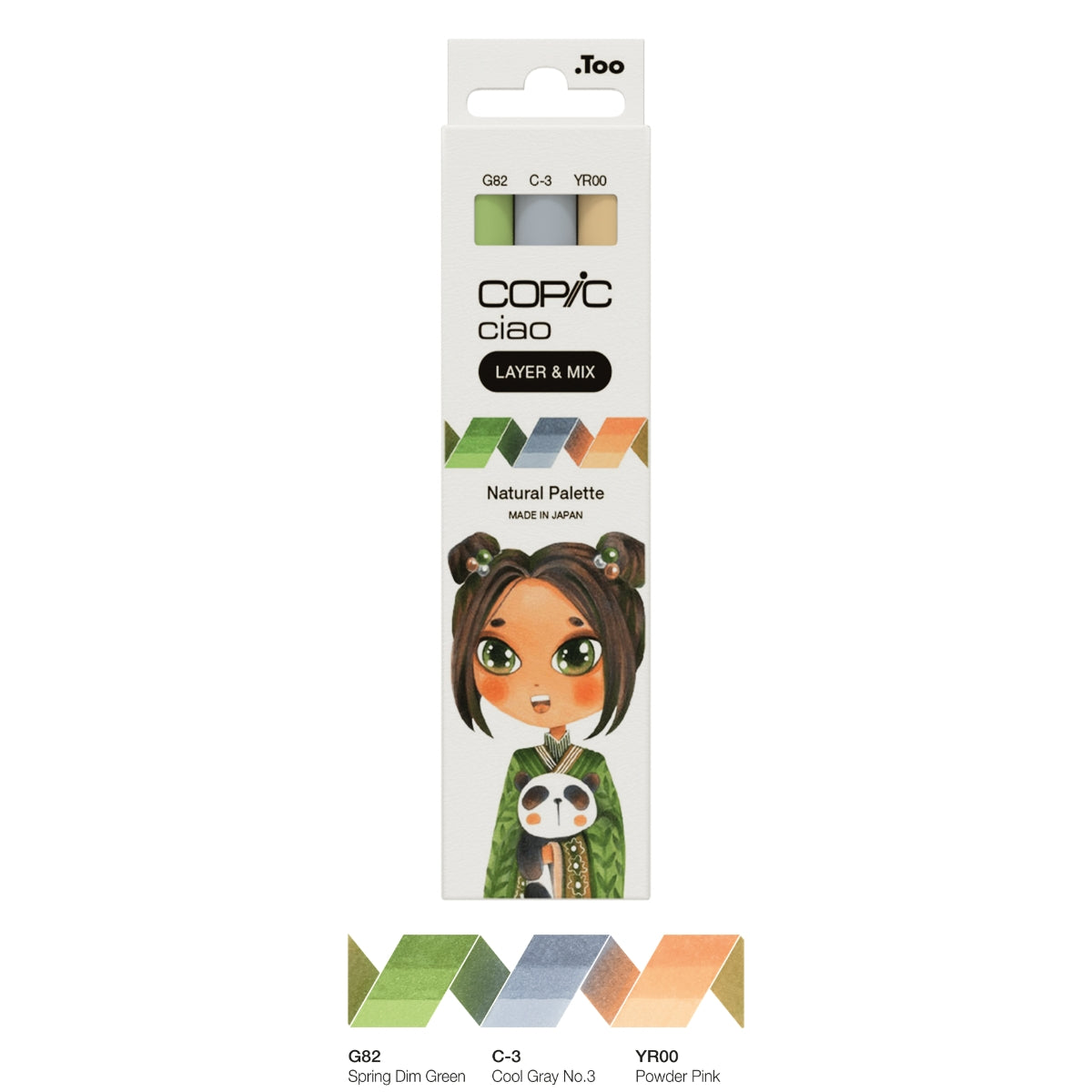 Estojo Marcador Artístico Copic Ciao Layer & Mix Ponta Dupla com 3 Cores Natural Palette - Copic