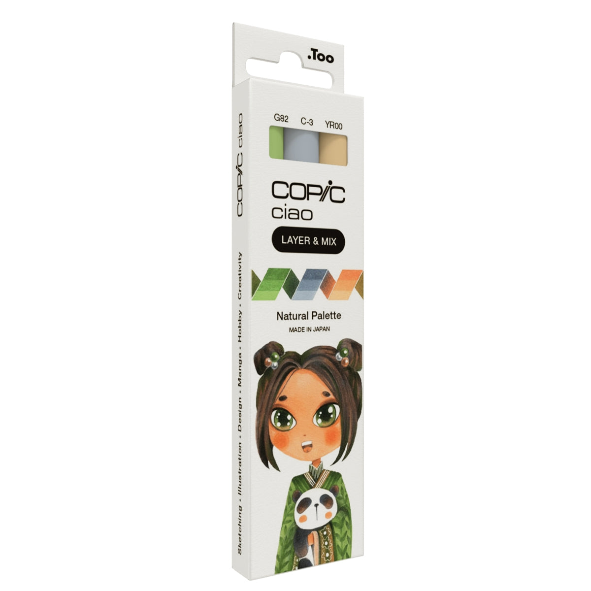 Estojo Marcador Artístico Copic Ciao Layer & Mix Ponta Dupla com 3 Cores Natural Palette - Copic