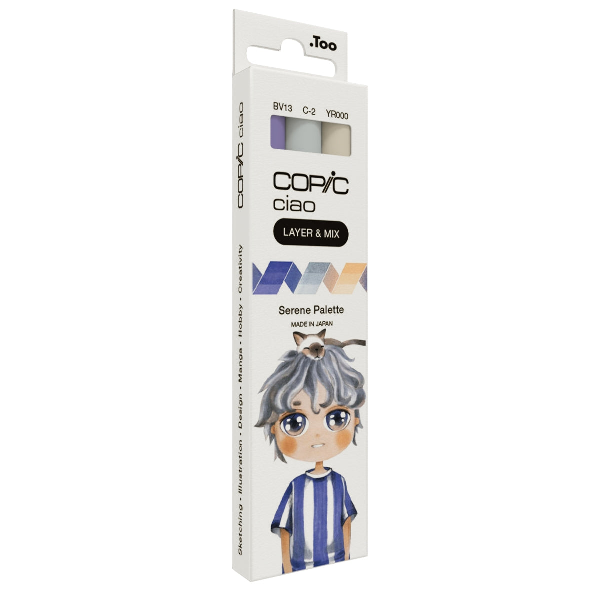 Estojo Marcador Artístico Copic Ciao Layer & Mix Ponta Dupla com 3 Cores Serene Palette - Copic