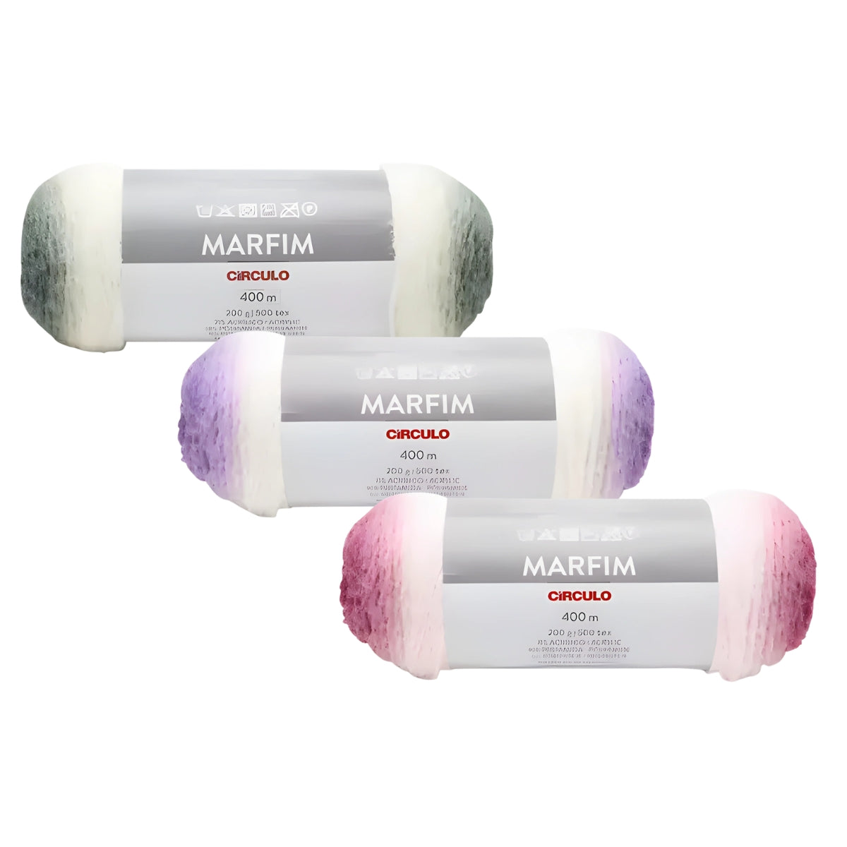 Fio Marfim Degradê Toque Cashmere Crochê Tricô 200g 400m Tex 500 - Círculo