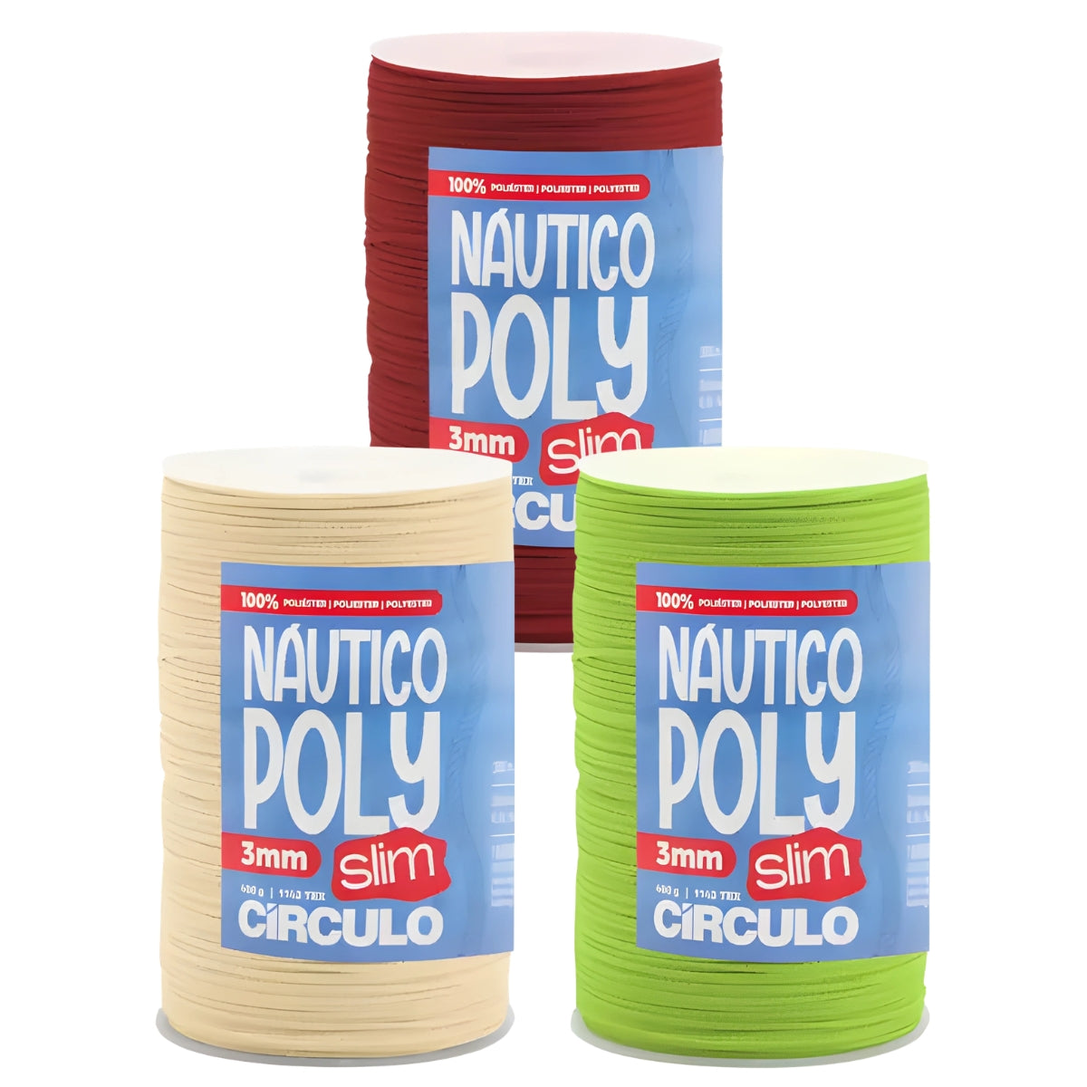Fio Náutico Poly Slim Poliéster 3mm Crochê Tricô Macramê 400g 350m Tex 1142 - Círculo
