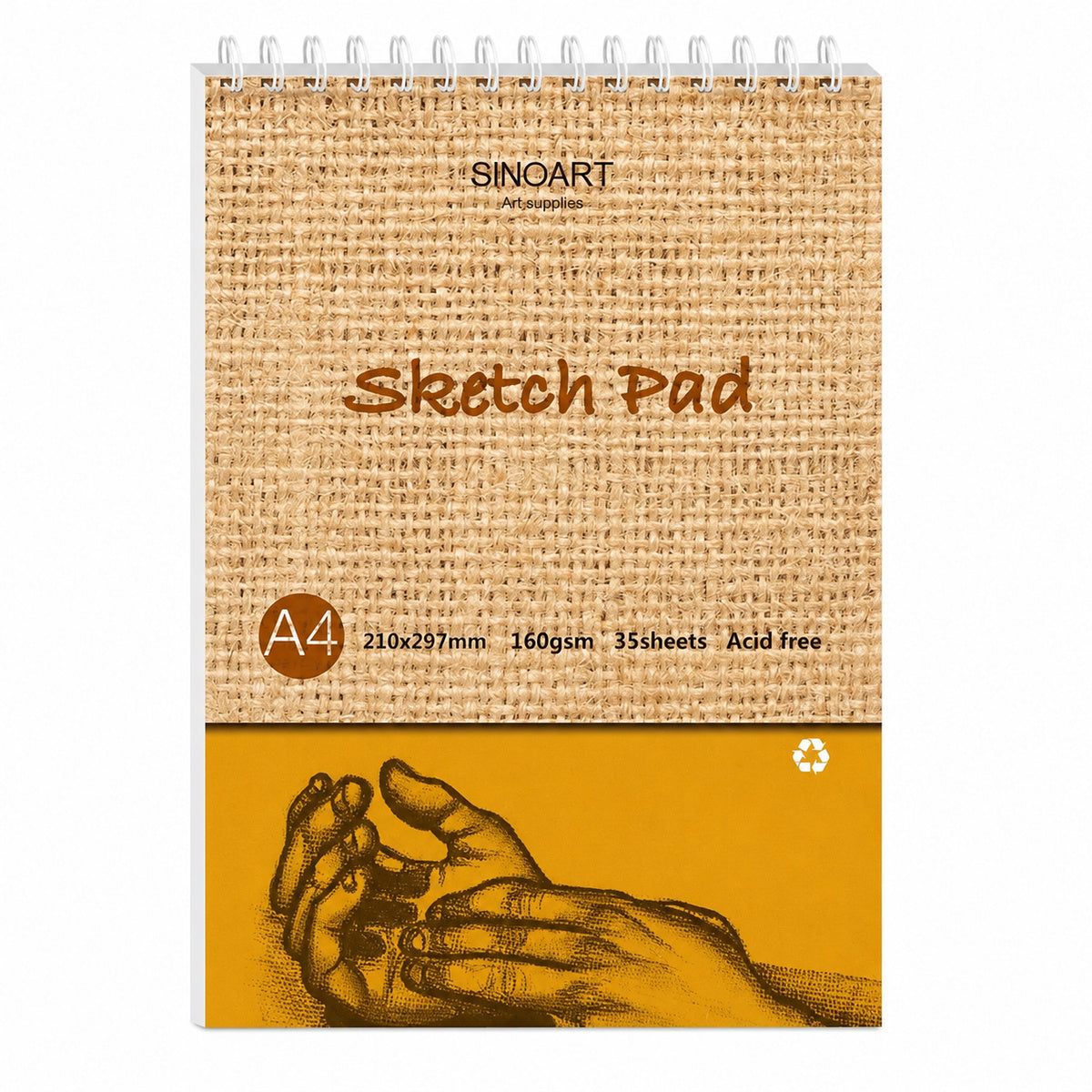 Bloco de Desenho A4 160g/m² 35 Folhas para Lápis, Pastel e Carvão - Sinoart