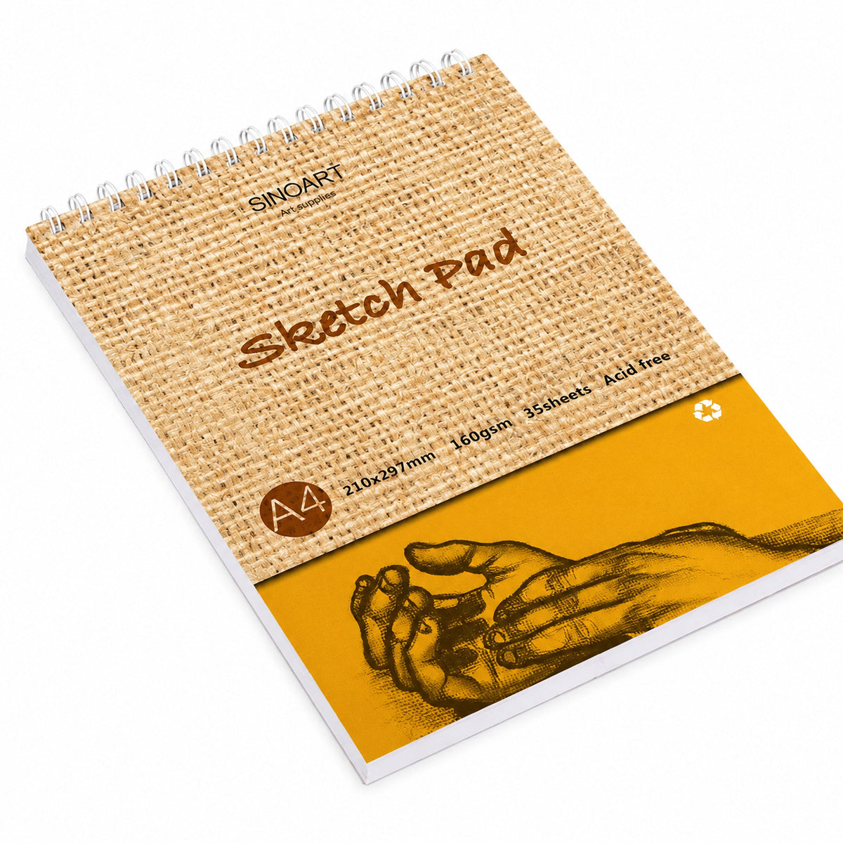 Bloco de Desenho A4 160g/m² 35 Folhas para Lápis, Pastel e Carvão - Sinoart