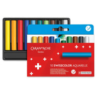 Kit de Giz Pastel Carandache Swisscolor Aquarelavel com 10 Cores