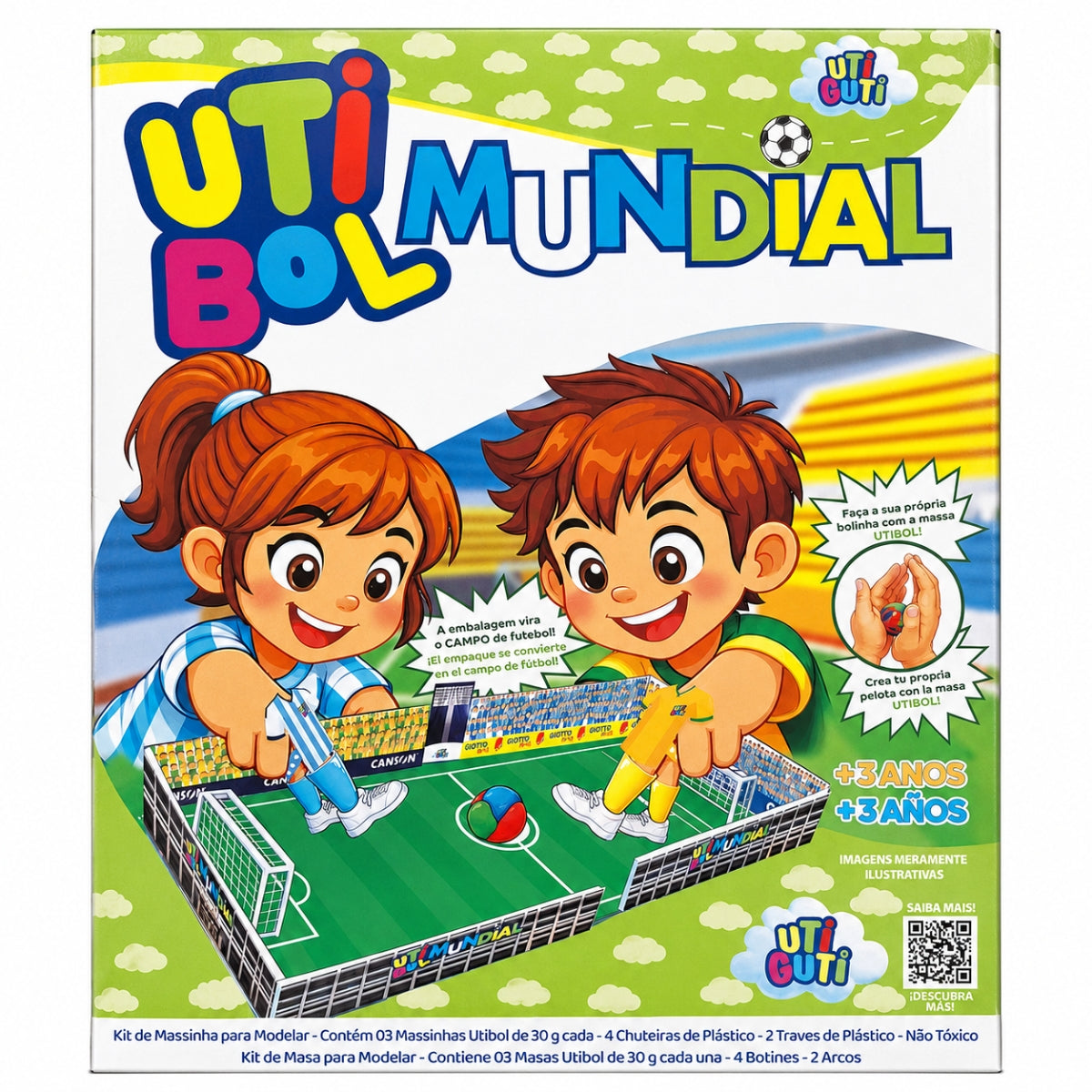 Kit Massinha Que Pula UtiGuti para Modelar com 9 Peças B600127 - Mundial