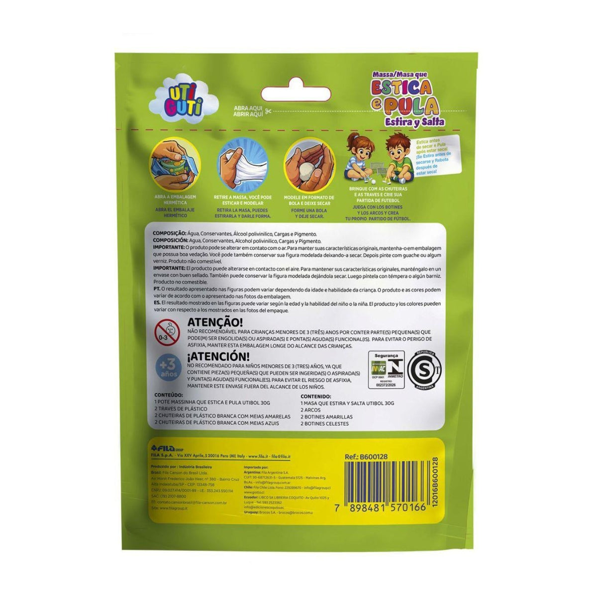 Kit Massinha Que Pula UtiGuti Futebol para Modelar com 7 Peças B600128 - Mundial