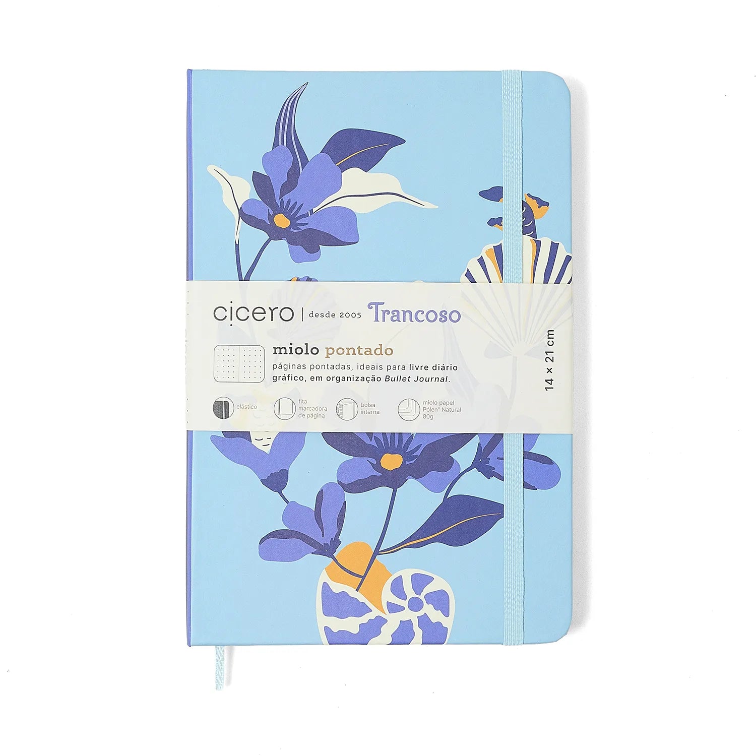 Caderneta Trancoso Capa Dura Pontilhada 14x21cm 160 Páginas 80g/m² Buquê de Sal - Cicero