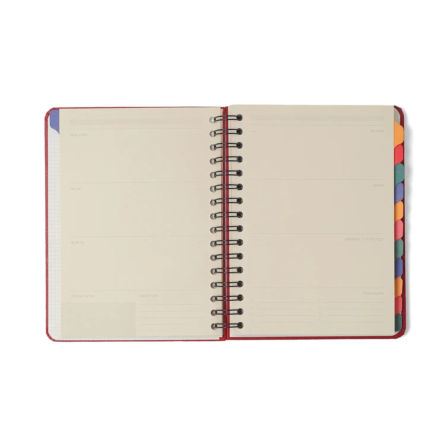 Planner Permanente Wire-o Trancoso Semanal com Notas A5 14,8x21cm 100 Folhas 80g/m² Off White - Cicero