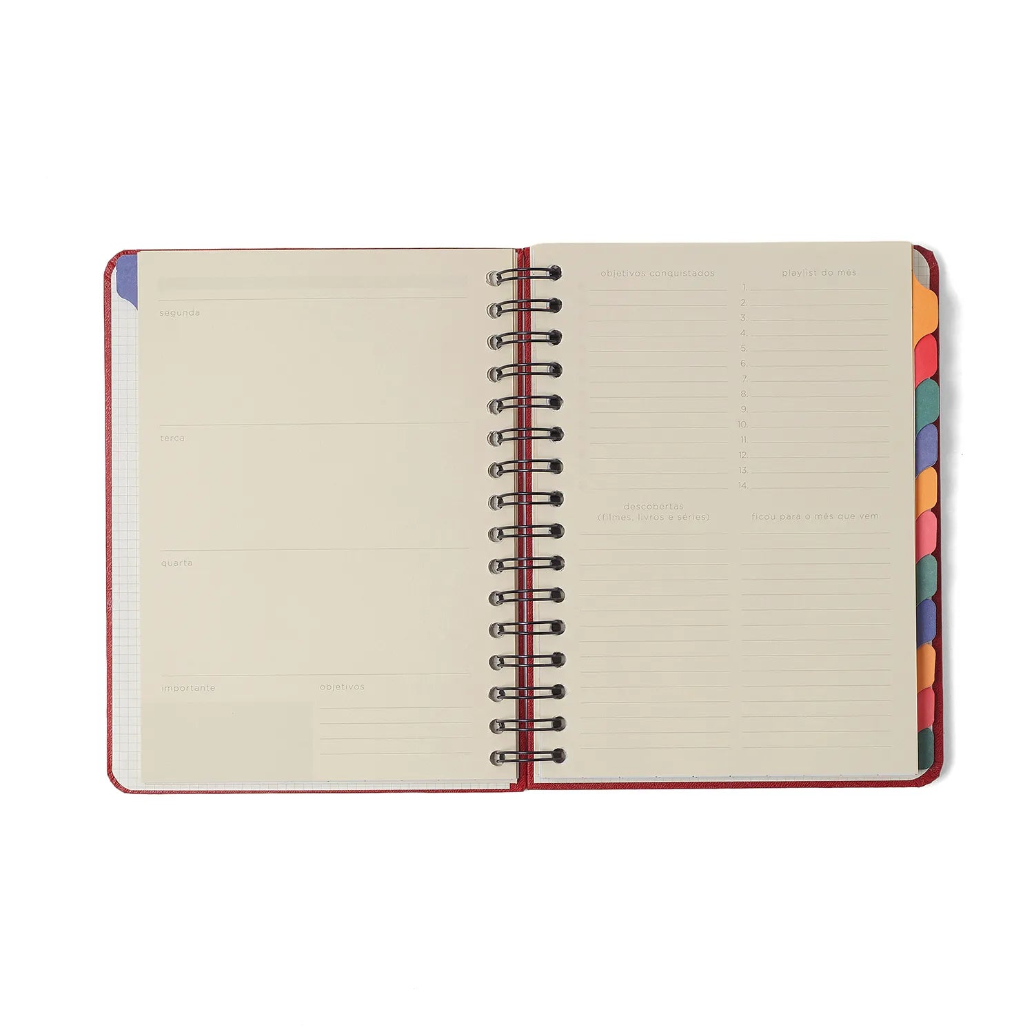 Planner Permanente Wire-o Trancoso Semanal com Notas A5 14,8x21cm 100 Folhas 80g/m² Off White - Cicero