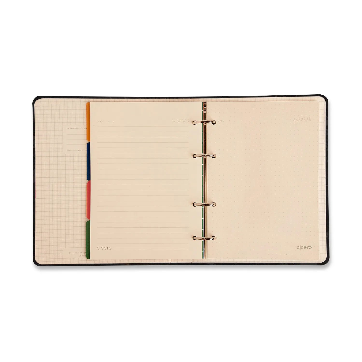 Caderno Criativo Argolado Office Duo Trancoso Pautado e Pontilhado A5 14,8x21cm 80 Folhas 80g/m² Off White - Cicero