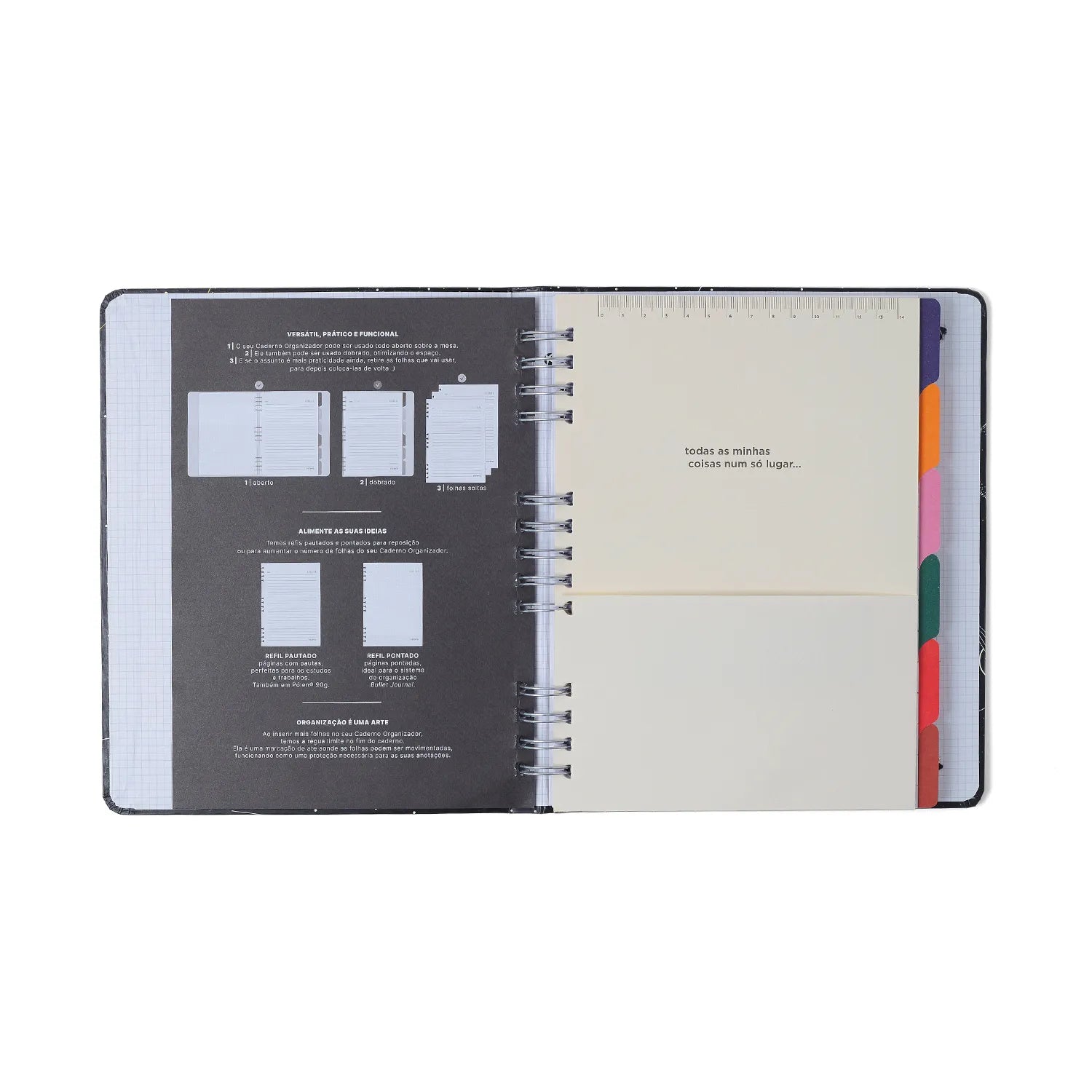 Caderno Organizador Trancoso Pautado e Pontilhado 17x24cm 90 Folhas 90g/m² Off White - Cicero