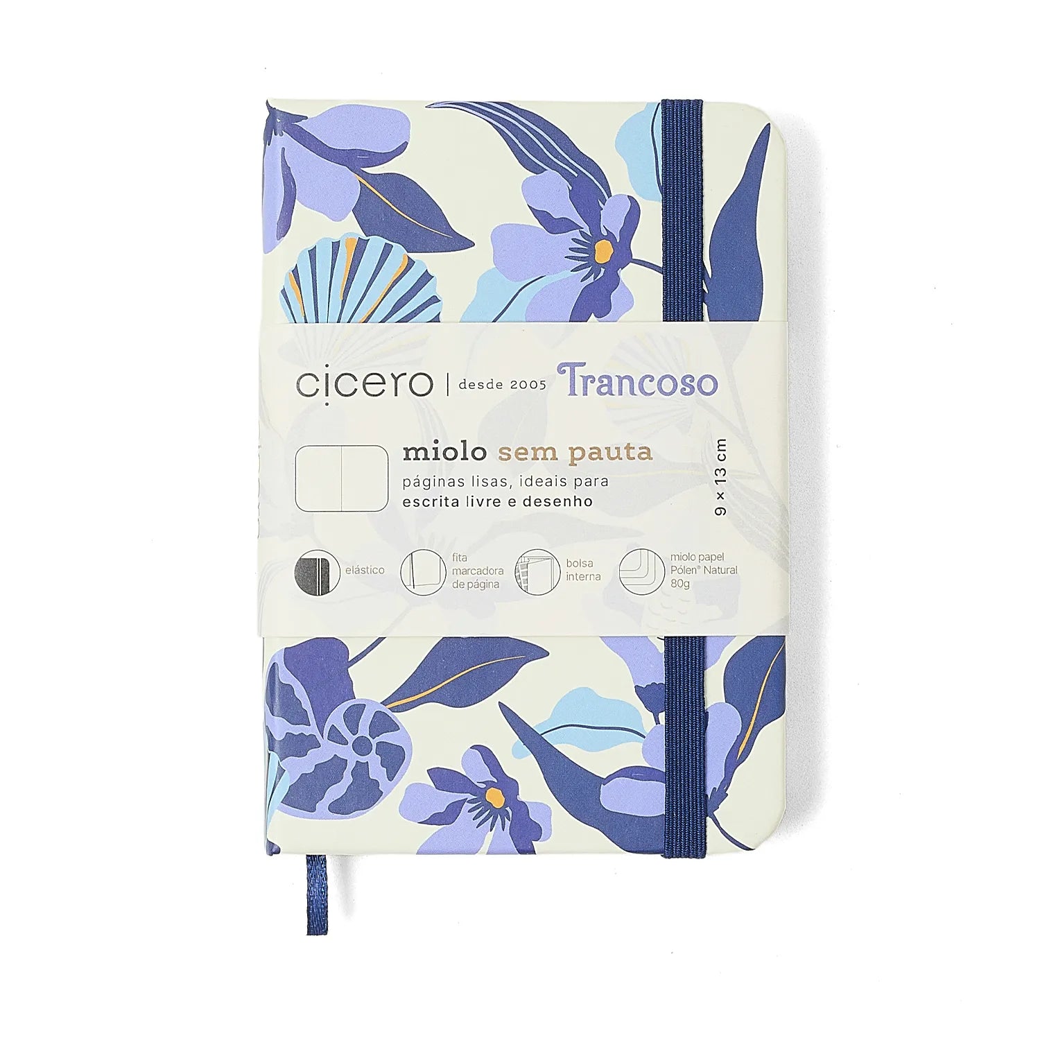 Caderneta Trancoso Capa Dura sem Pauta 9x13cm 160 Páginas 80g/m² Off White - Cicero