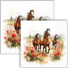 Guardanapo para Decoupage Ambiente 33x33cm com 2 Unidades - Cavalos Trotando