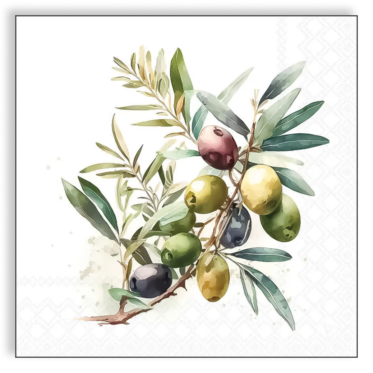 Guardanapo para Decoupage Ambiente 33x33cm com 2 Unidades - Ramo de Oliveiras