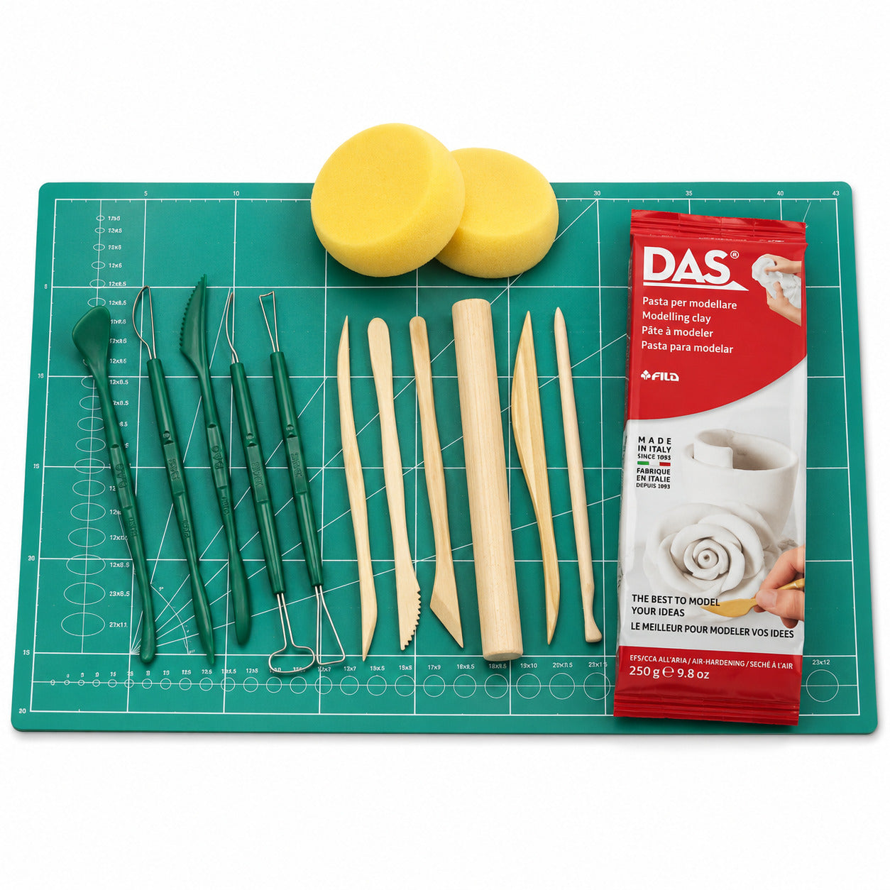 Kit Ferramentas e Massa para Cerâmica com 5 itens