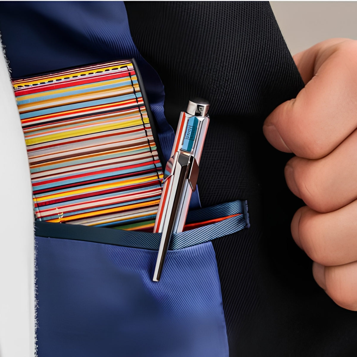 Caneta Esferografica Carandache 849 Ballpoint Paul Smith Edição Especial Prata