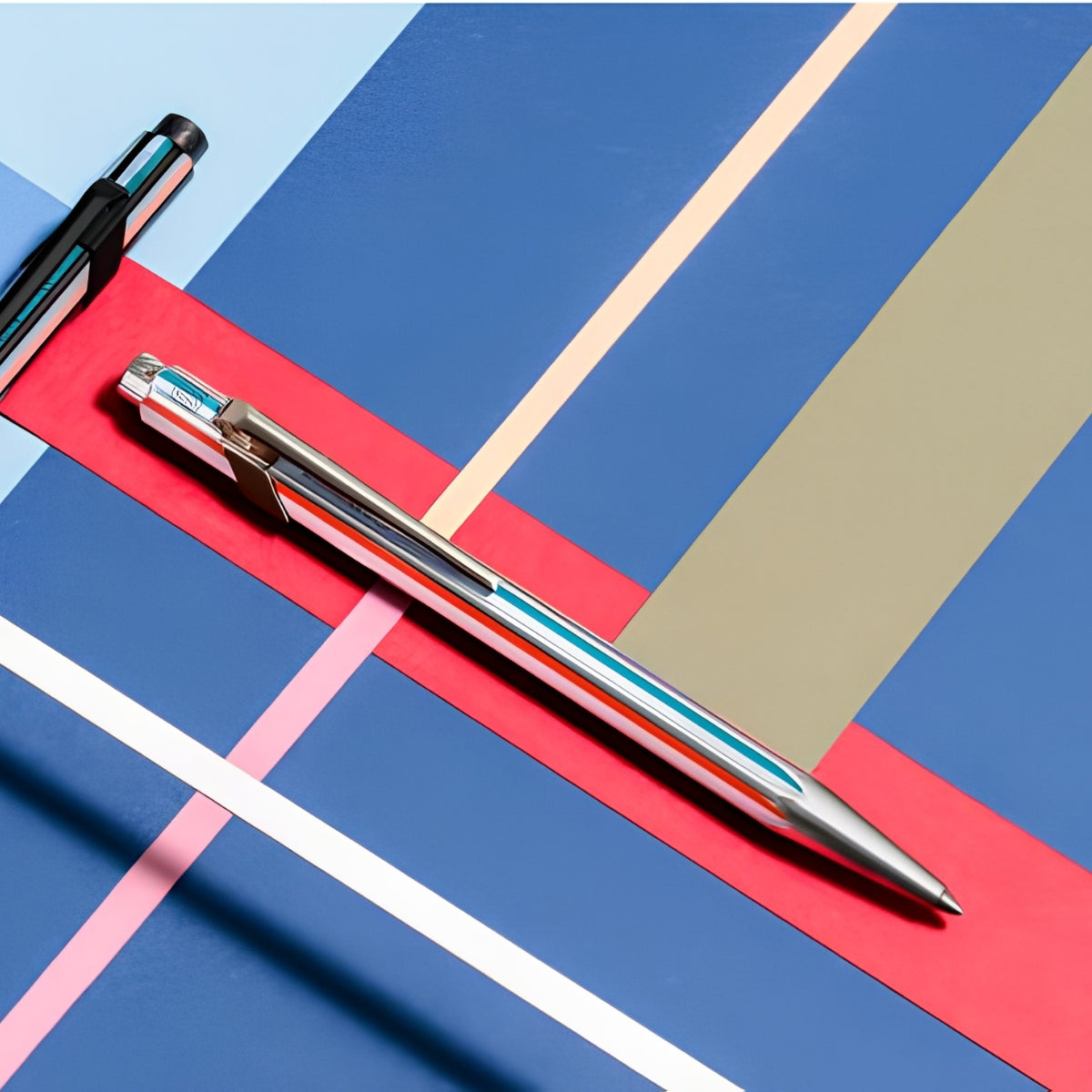 Caneta Esferografica Carandache 849 Ballpoint Paul Smith Edição Especial Prata