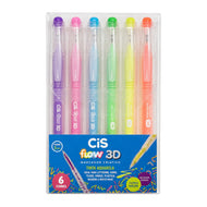 Estojo Marcador Acrílico Flow 3d Neon Ponta 1,0mm com 6 Cores - Cis