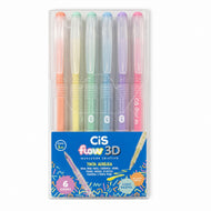 Estojo Marcador Acrílico Flow 3d Pastel Ponta 1,0mm com 6 Cores - Cis