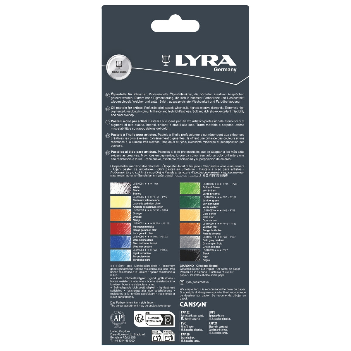 Estojo Giz Pastel Oleoso Oil Pastels com 12 Cores - Lyra