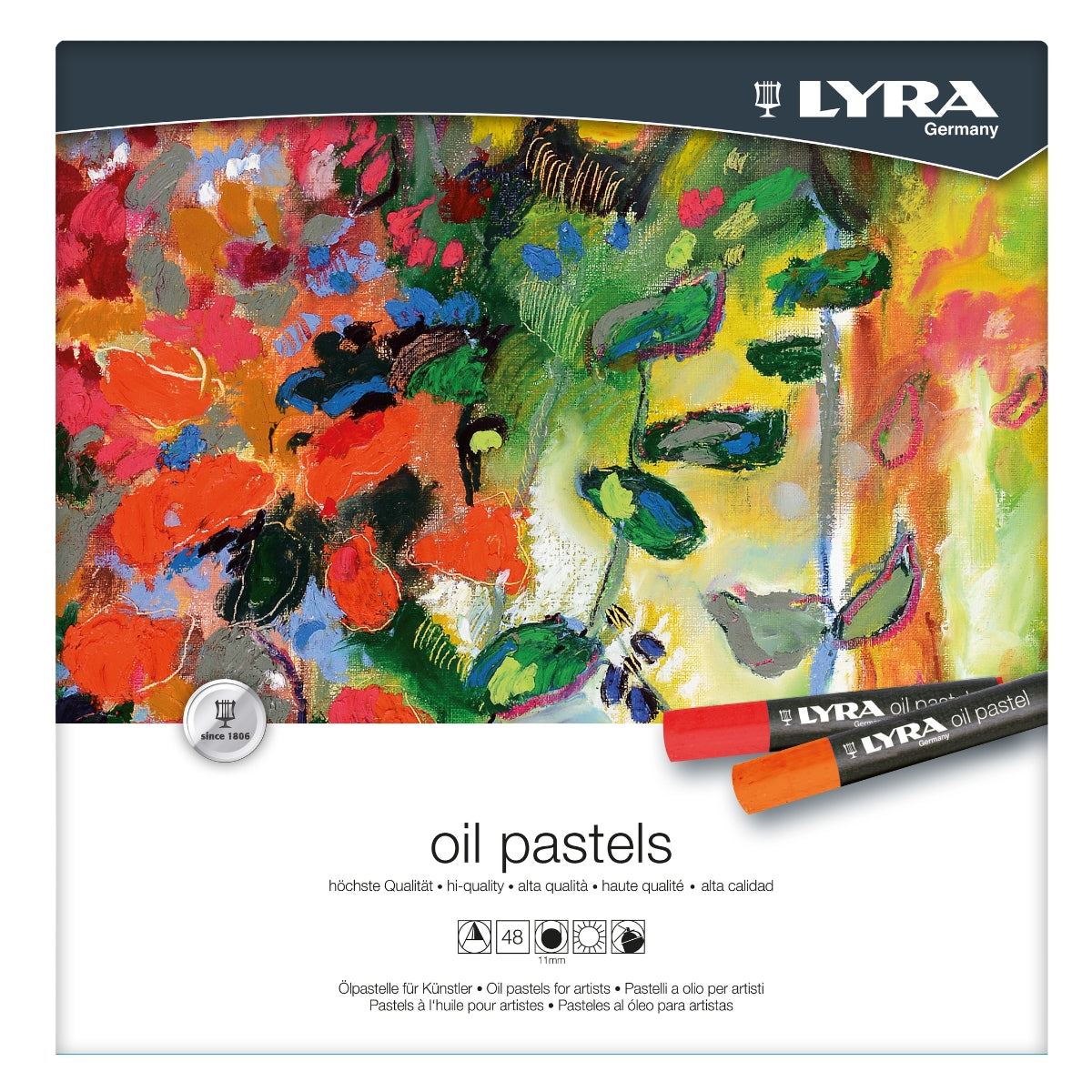 Estojo Giz Pastel Oleoso Oil Pastels com 48 Cores - Lyra