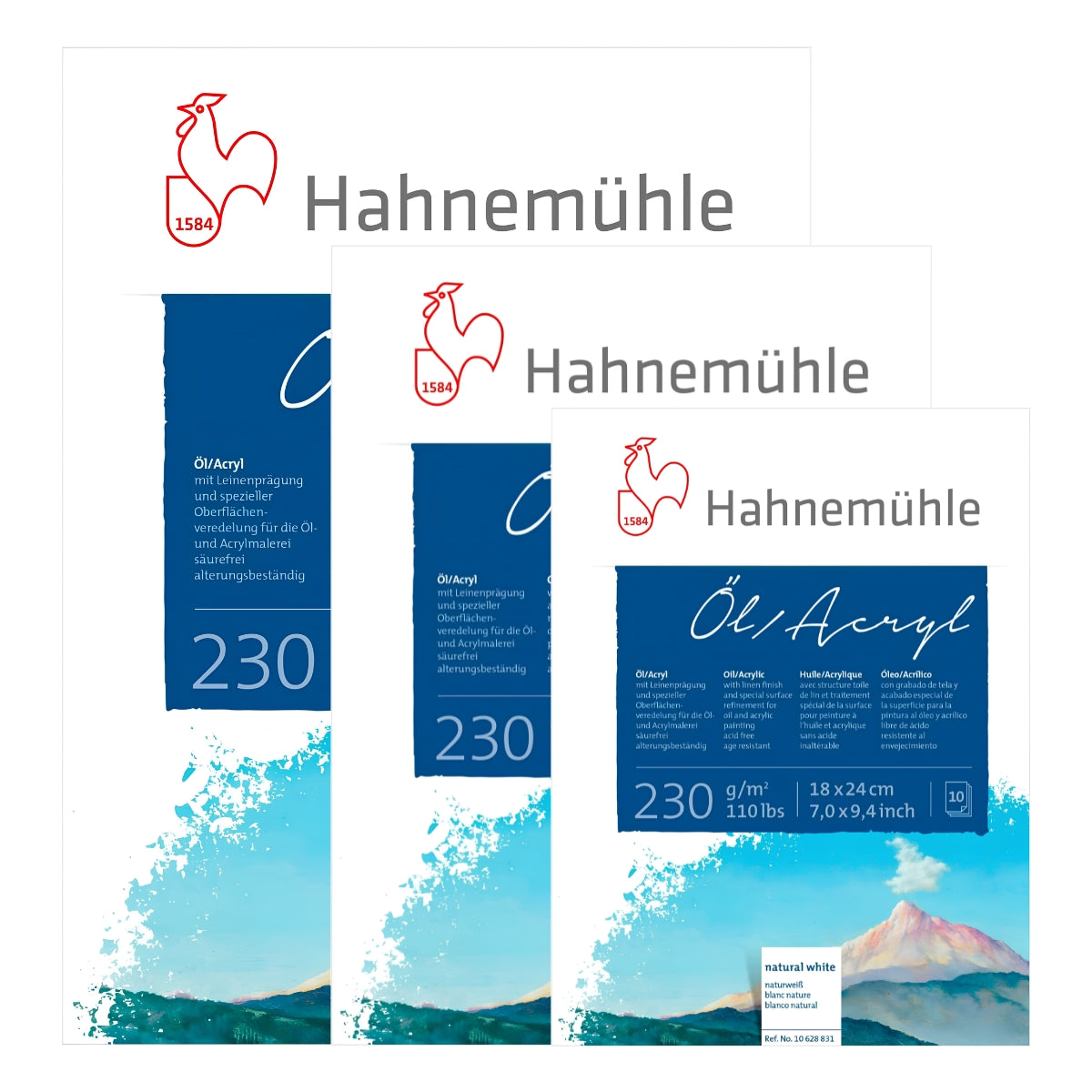 Bloco Papel para Óleo e Acrílico Oil & Acrylic 230 230g/m² com 10 Folhas - Hahnemühle