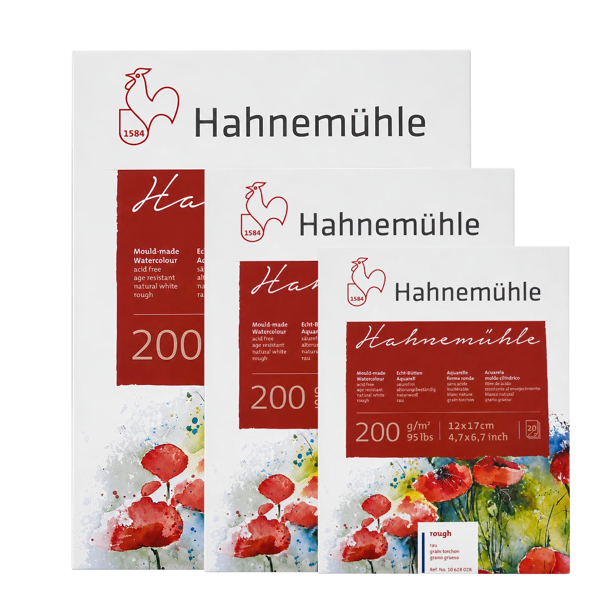 Bloco Papel para Aquarela 200 Textura Rugosa 200g/m² com 20 Folhas - Hahnemühle