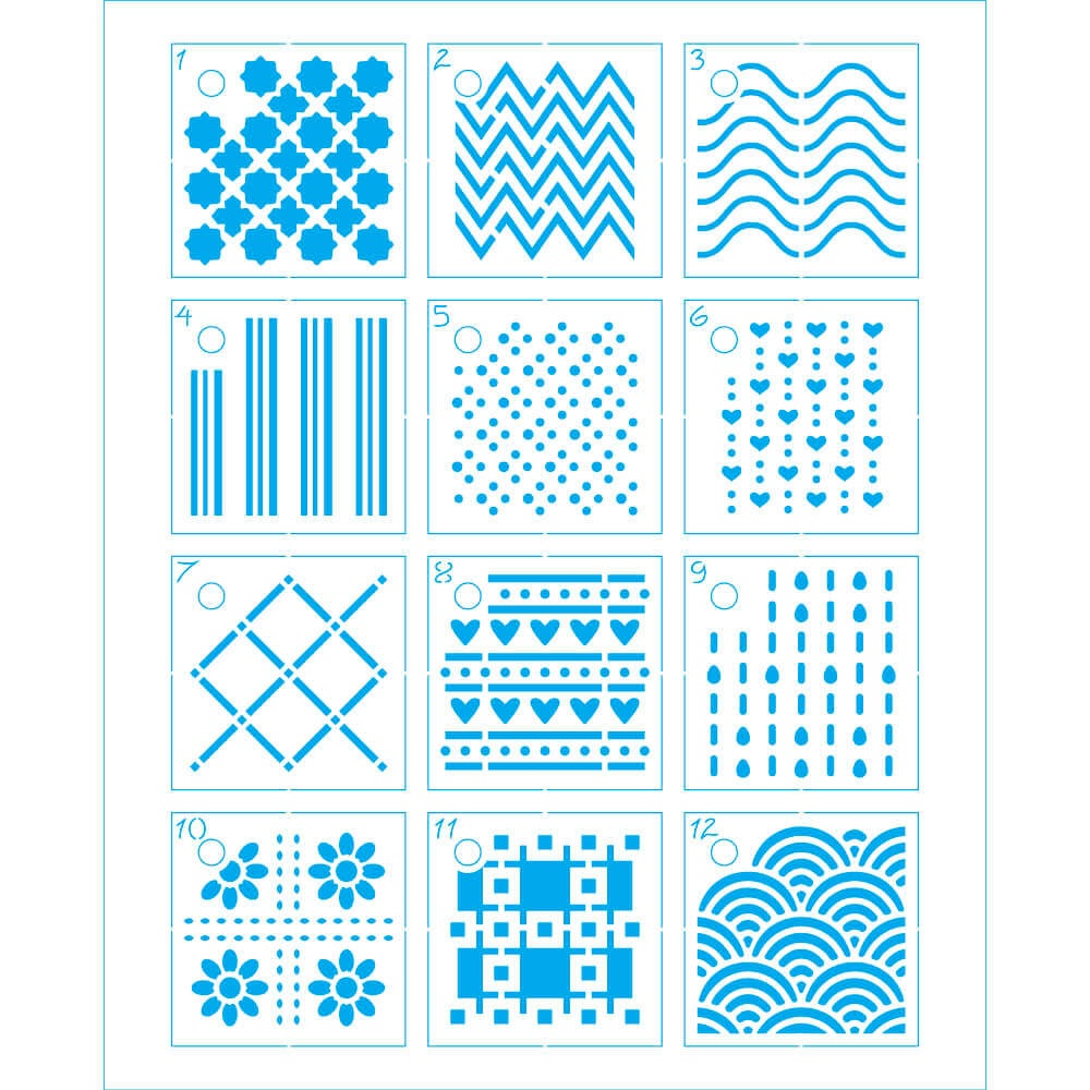 Kit Mini Stencil Coleção Goods 17x21cm para Pintura Decorativa e Artesanato Stmi-036 - Litoarte