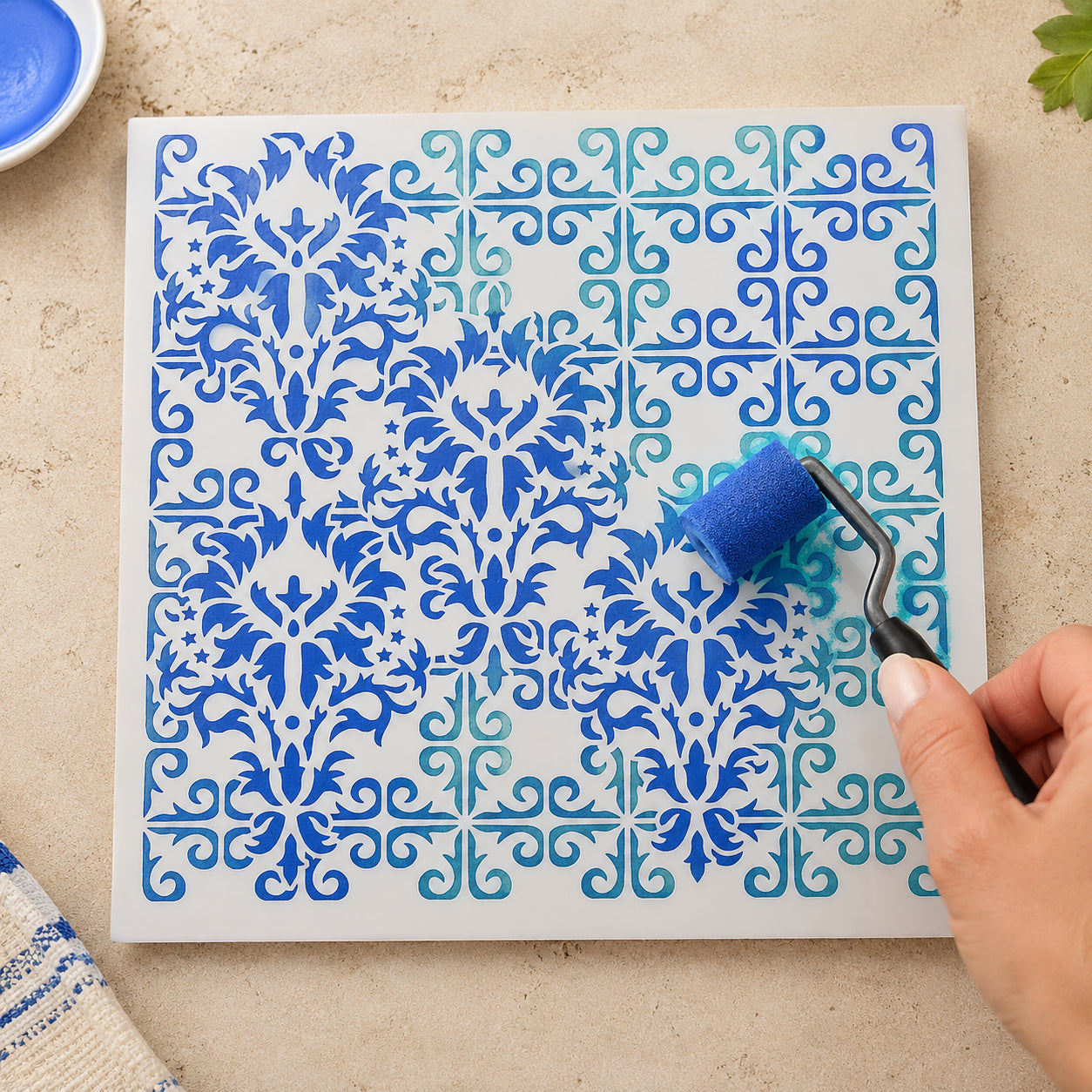 Stencil - Azulejo 20x20cm para Pintura Decorativa e Artesanato Stxx-372 - Litoarte