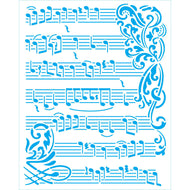 Stencil Musical 20x25cm para Pintura Decorativa e Artesanato Str-337 - Litoarte