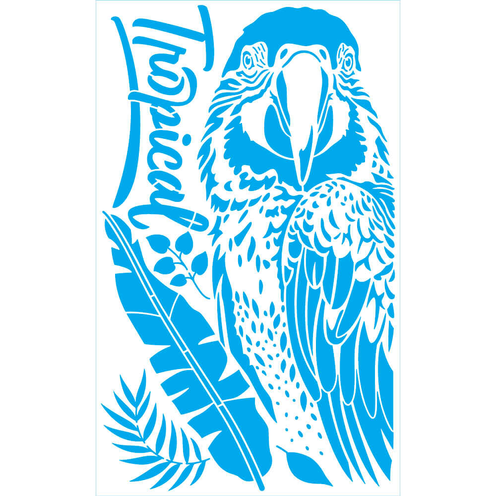 Stencil Tropical 21x34cm para Pintura Decorativa e Artesanato St-477 - Litoarte