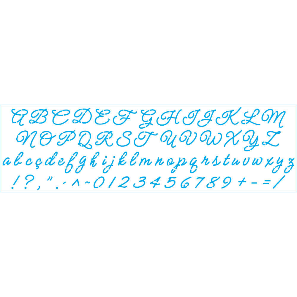 Stencil Estreito Numeros e Letras 8x28cm para Pintura Decorativa e Artesanato Ste-503 - Litoarte