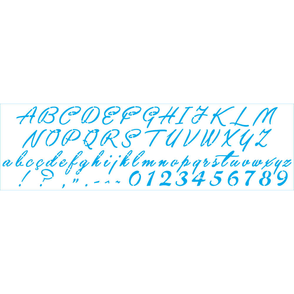 Stencil Estreito Numeros e Letras 1 8x28cm para Pintura Decorativa e Artesanato Ste-504 - Litoarte