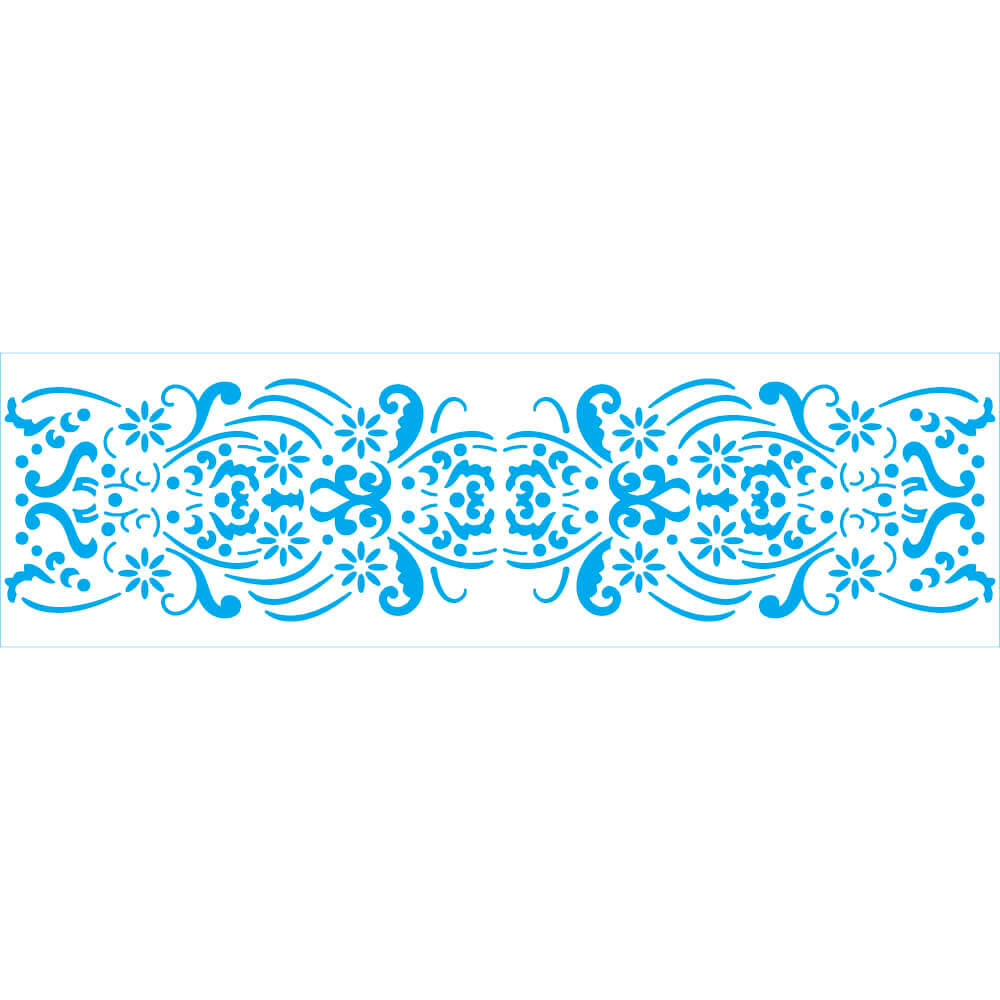 Stencil Estreito Arabescos 2 8x28cm para Pintura Decorativa e Artesanato Ste-496 - Litoarte