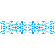 Stencil Estreito Arabescos 2 8x28cm para Pintura Decorativa e Artesanato Ste-496 - Litoarte