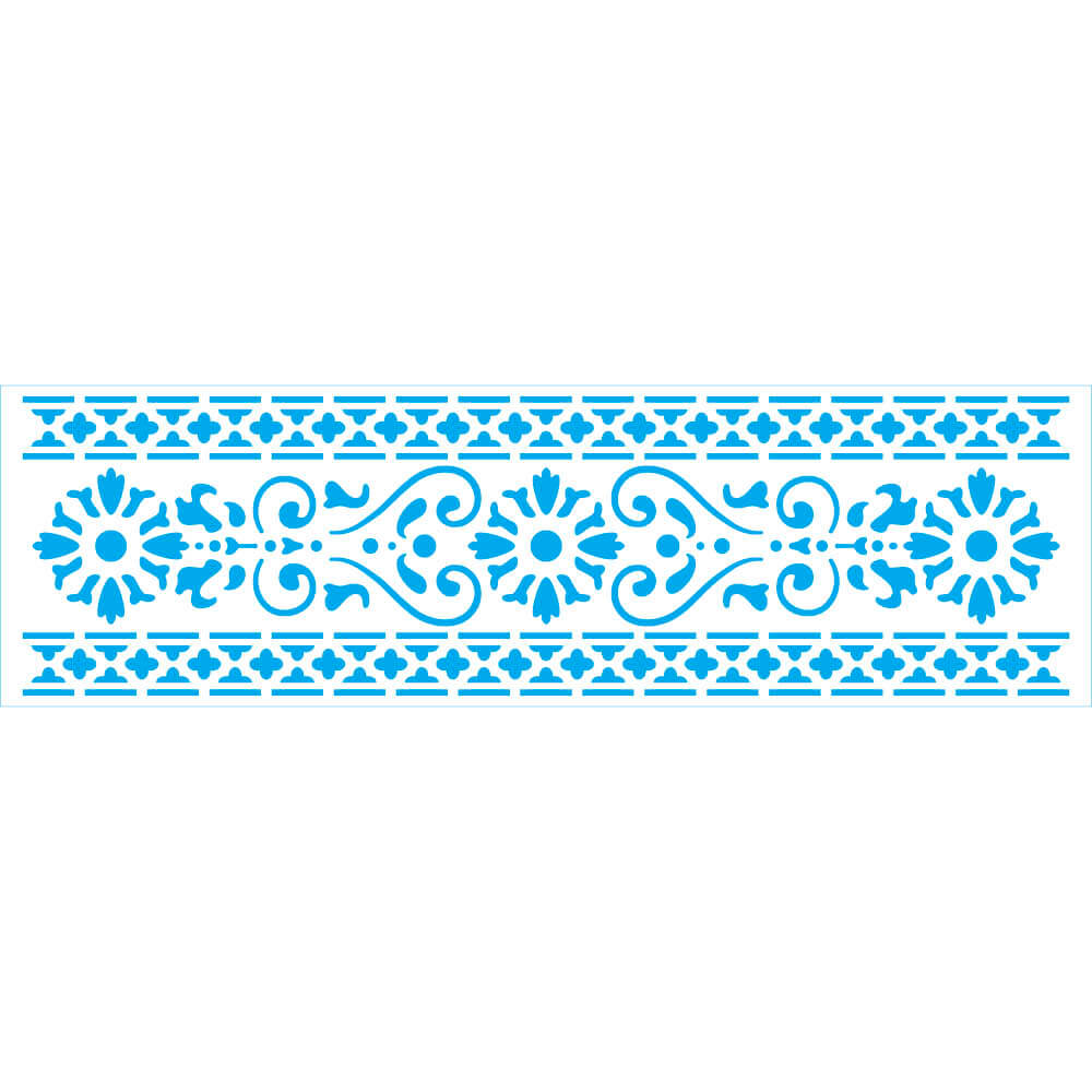Stencil Estreito Arabescos 3 8x28cm para Pintura Decorativa e Artesanato Ste-497 - Litoarte