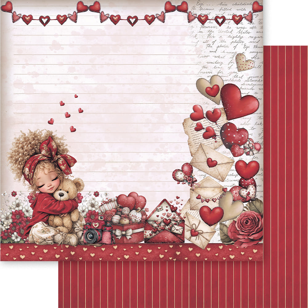 Papel para Scrapbook Dupla Face Amor 30,5x30,5cm para Scrapbook e Papelaria Criativa Sd-1431 - Litoarte