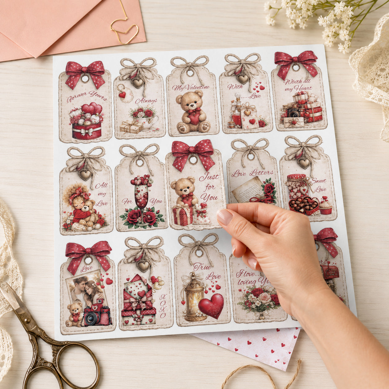 Papel para Scrapbook Dupla Face Love 30,5x30,5cm para Scrapbook e Papelaria Criativa Sd-1432 - Litoarte