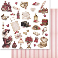 Papel para Scrapbook Dupla Face Vintage 30,5x30,5cm para Scrapbook e Papelaria Criativa Sd-1436 - Litoarte