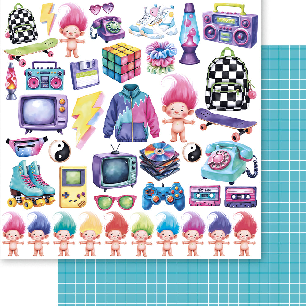 Papel para Scrapbook Dupla Face Tape Vibes 30,5x30,5cm para Scrapbook e Papelaria Criativa Sd-1423 - Litoarte