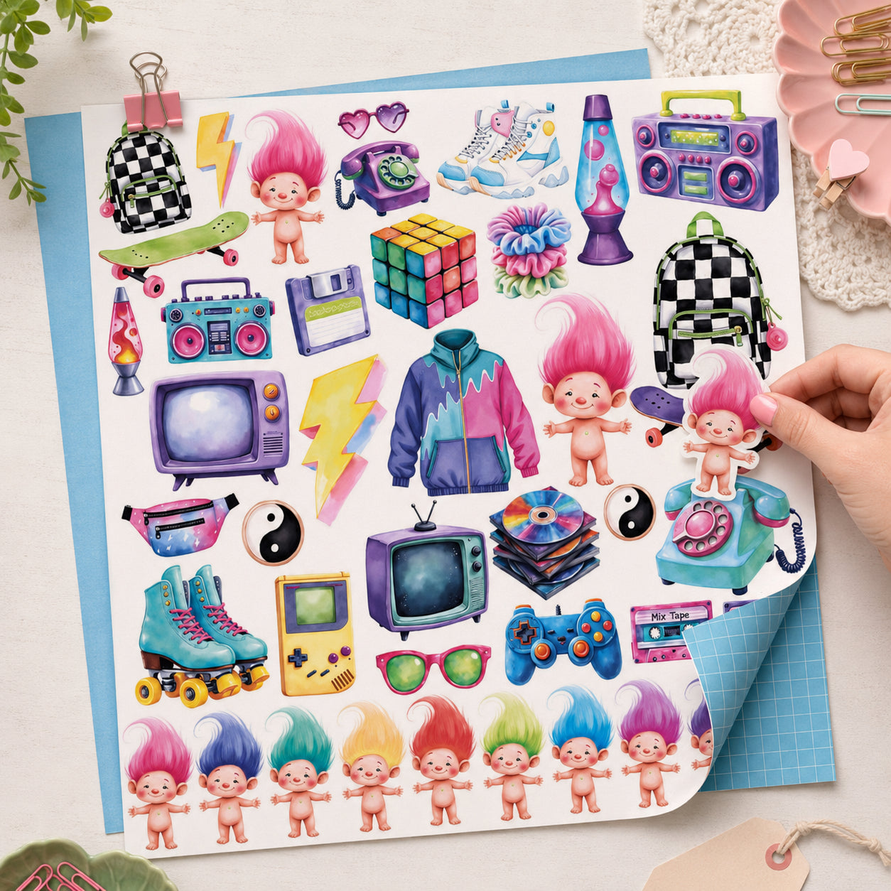 Papel para Scrapbook Dupla Face Tape Vibes 30,5x30,5cm para Scrapbook e Papelaria Criativa Sd-1423 - Litoarte