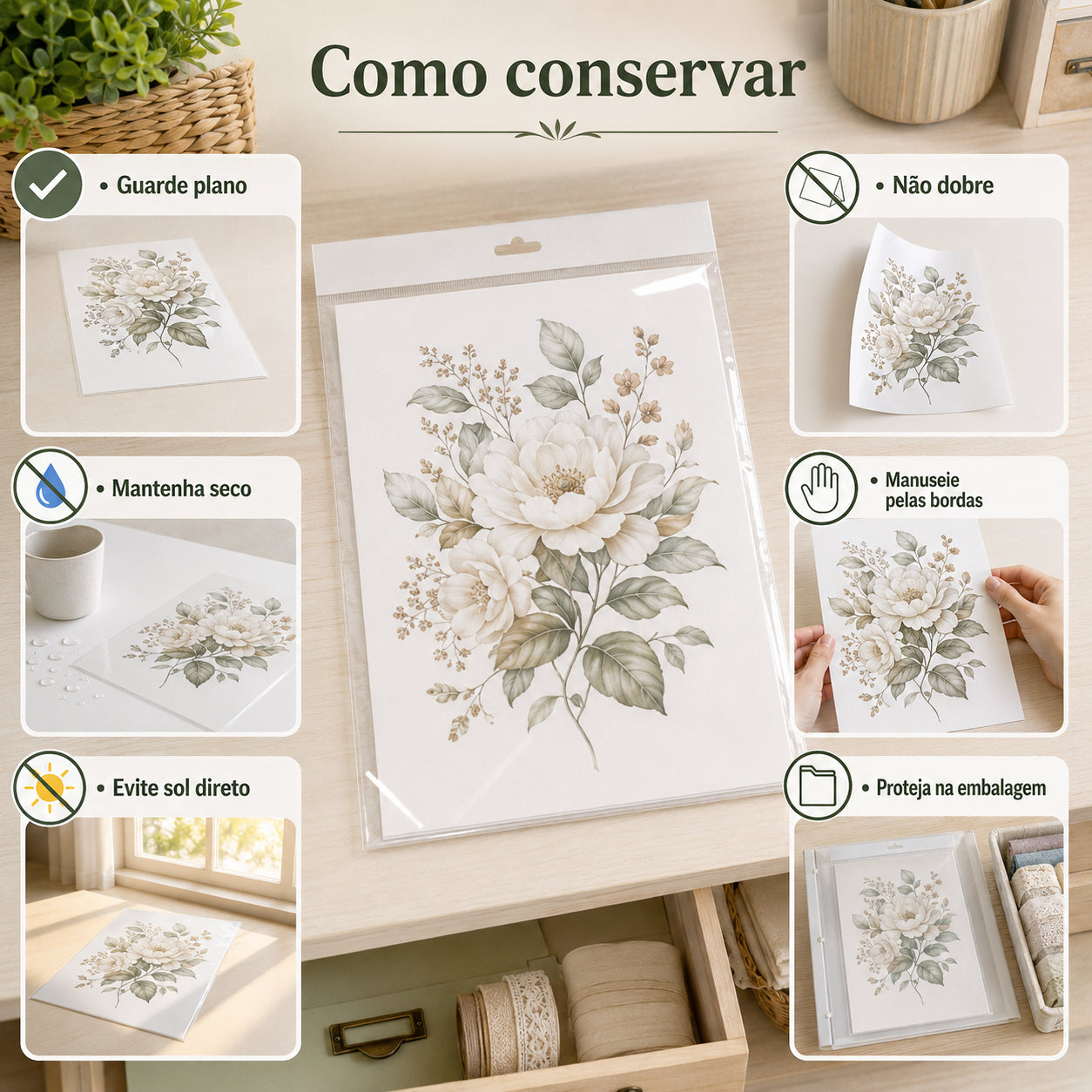 Transfer Espelhado Rosas Cor de Rosas 19,5x29,5cm para Artesanato e Decoração Teb-011 - Litoarte