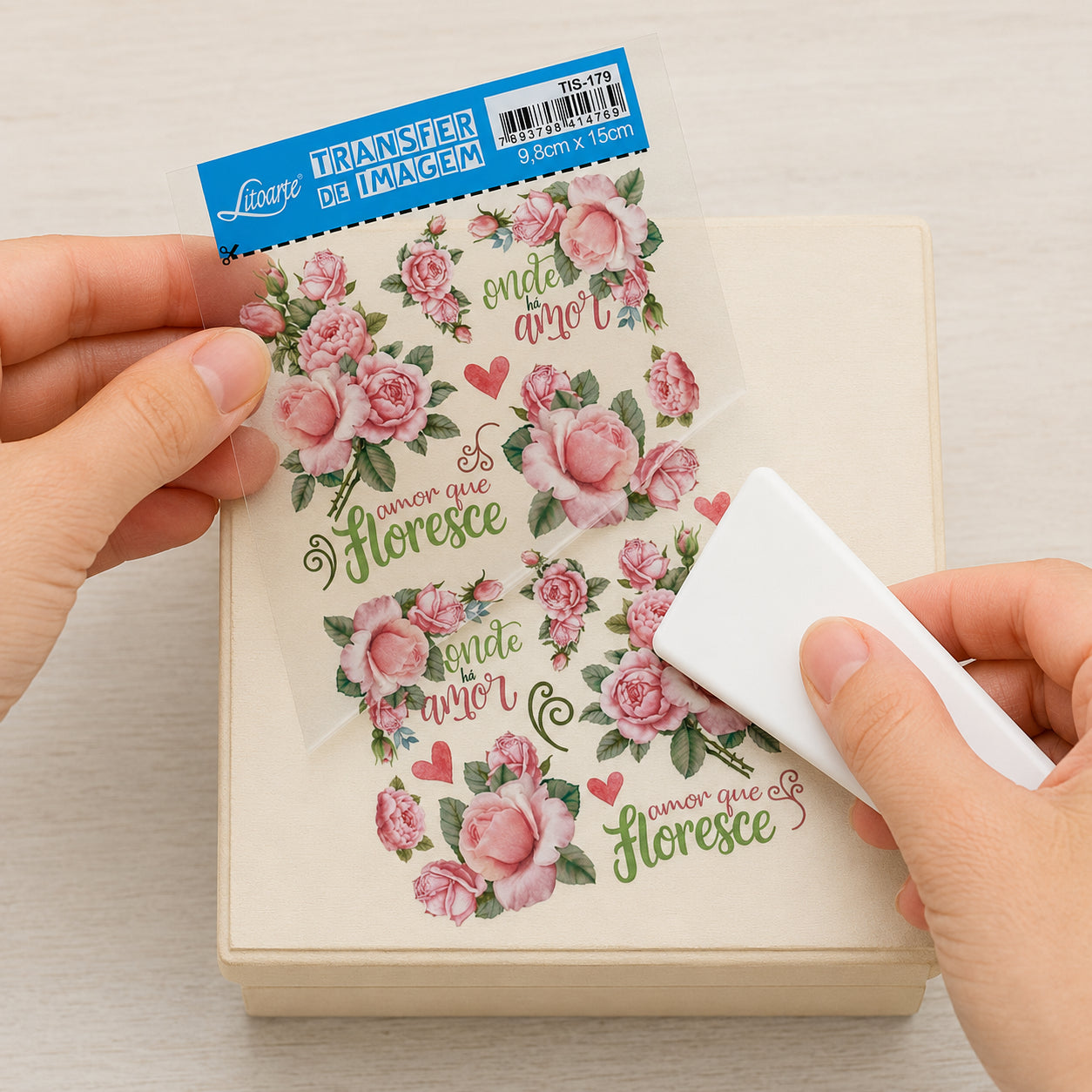 Transfer de Imagem Small Rosas 9,8x15cm para Artesanato e Decoração Tis-179 - Litoarte