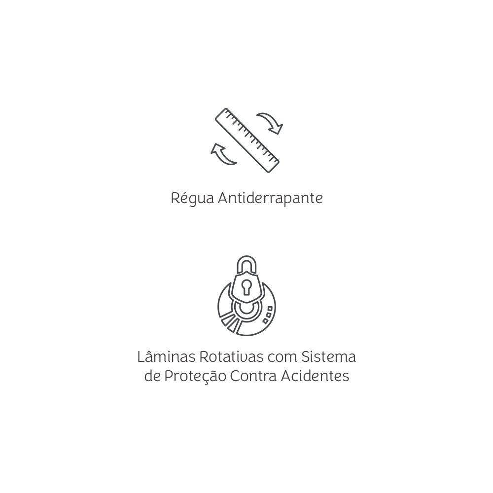 Régua de Corte 3 em 1 35cm com 3 Cortadores Rotativos para Papelaria Criativa - Mimo