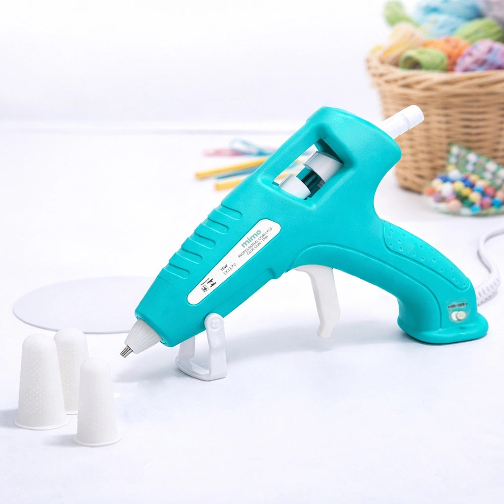 Pistola de Cola Quente Profissional Bivolt 20w com 3 Protetores para Dedo para Artesanato - Mimo