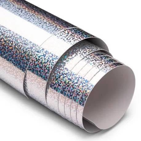Adesivo Vinil Holográfico Estelar Prata 30,5x1,22m para Artesanato e Personalização - Mimo