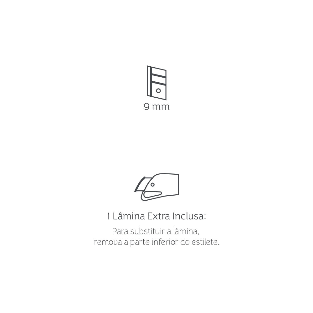 Estilete para Scrapbook 9mm com Lâmina Retrátil para Papelaria Criativa - Mimo